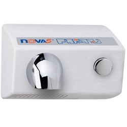 World Dryer NOVA 5 Push Button Hand Dryer White Push button Operated With Adjustable Timing. Extremely Durable And Vandal Resistant